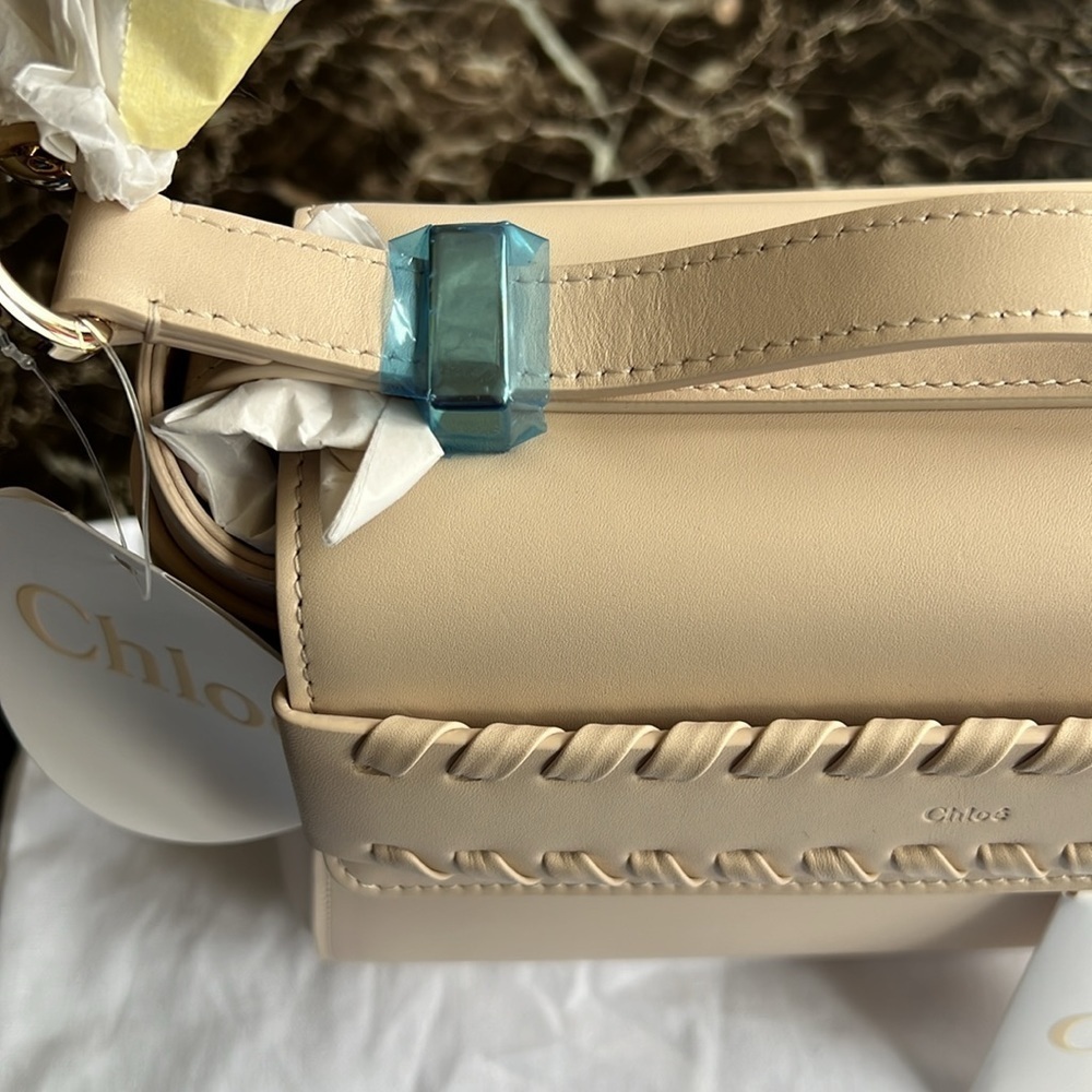 Chloé Nacha Small Top Handle Leather Bag in beige nude NWT - Picture 12 of 16